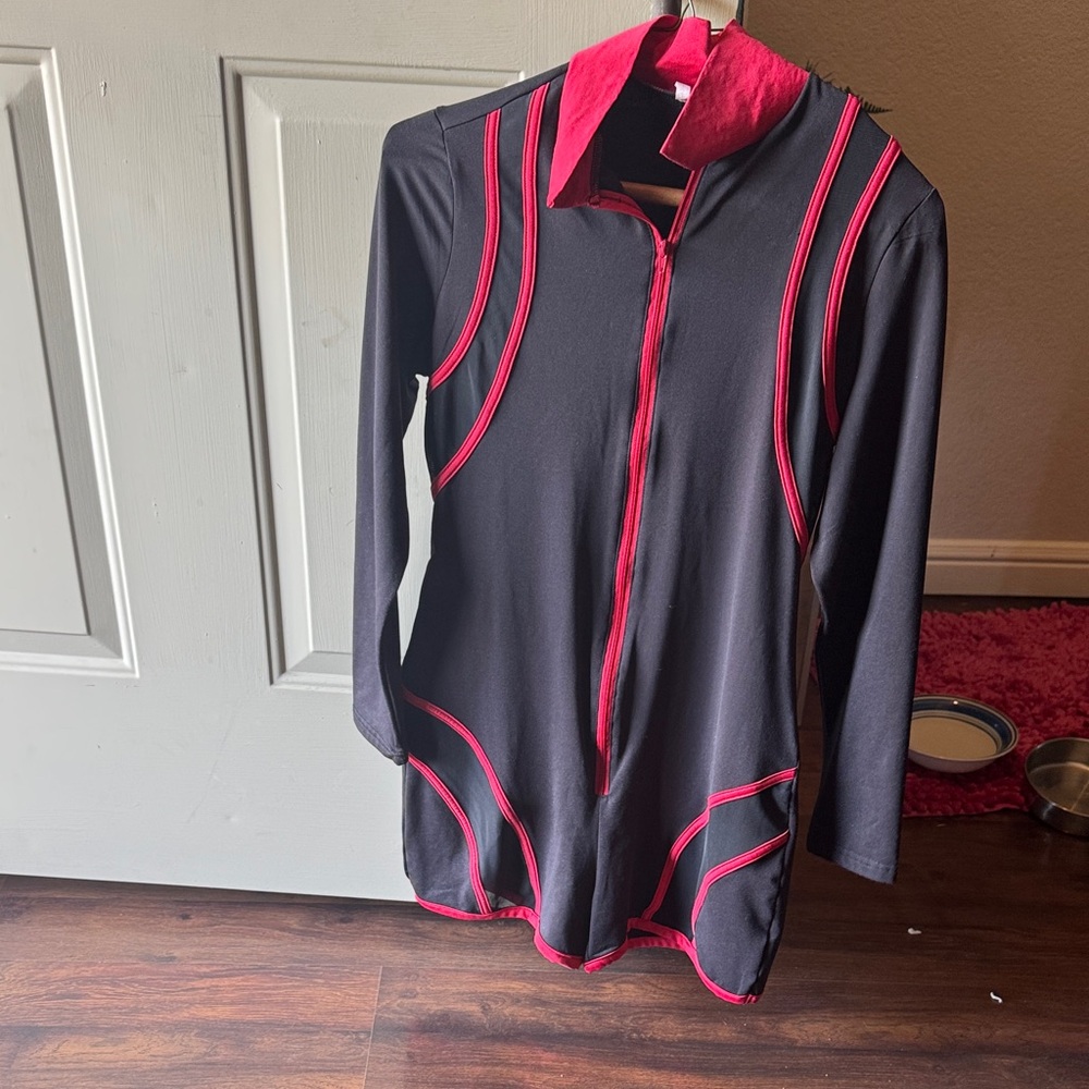 Black and Red Long Sleeve Top